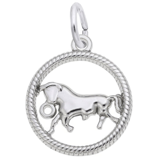 Sterling Silver Zodiac Taurus Charm