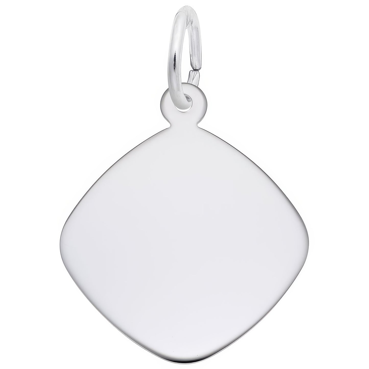 Charms Sterling Silver Medium Rounded Diamond Disc Charm