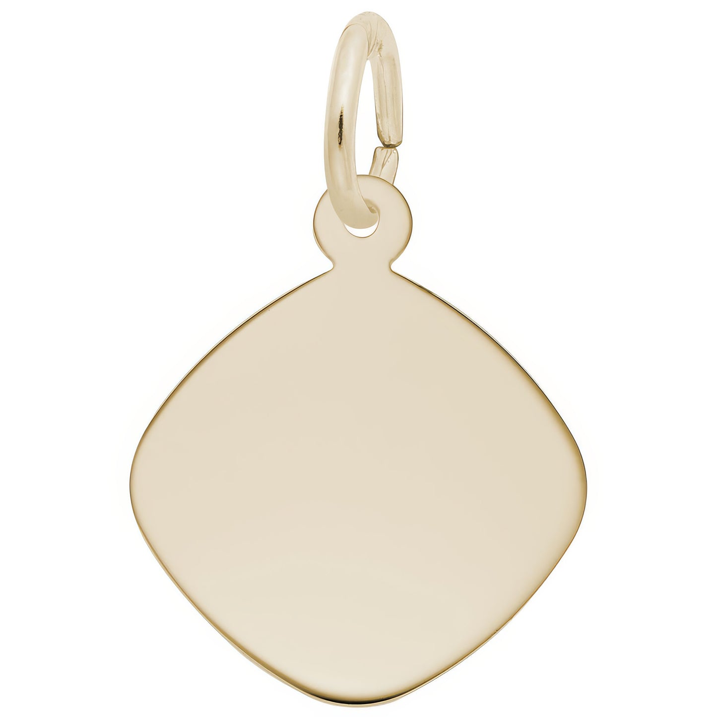 Charms Sterling Silver Small Rounded Diamond Disc Charm
