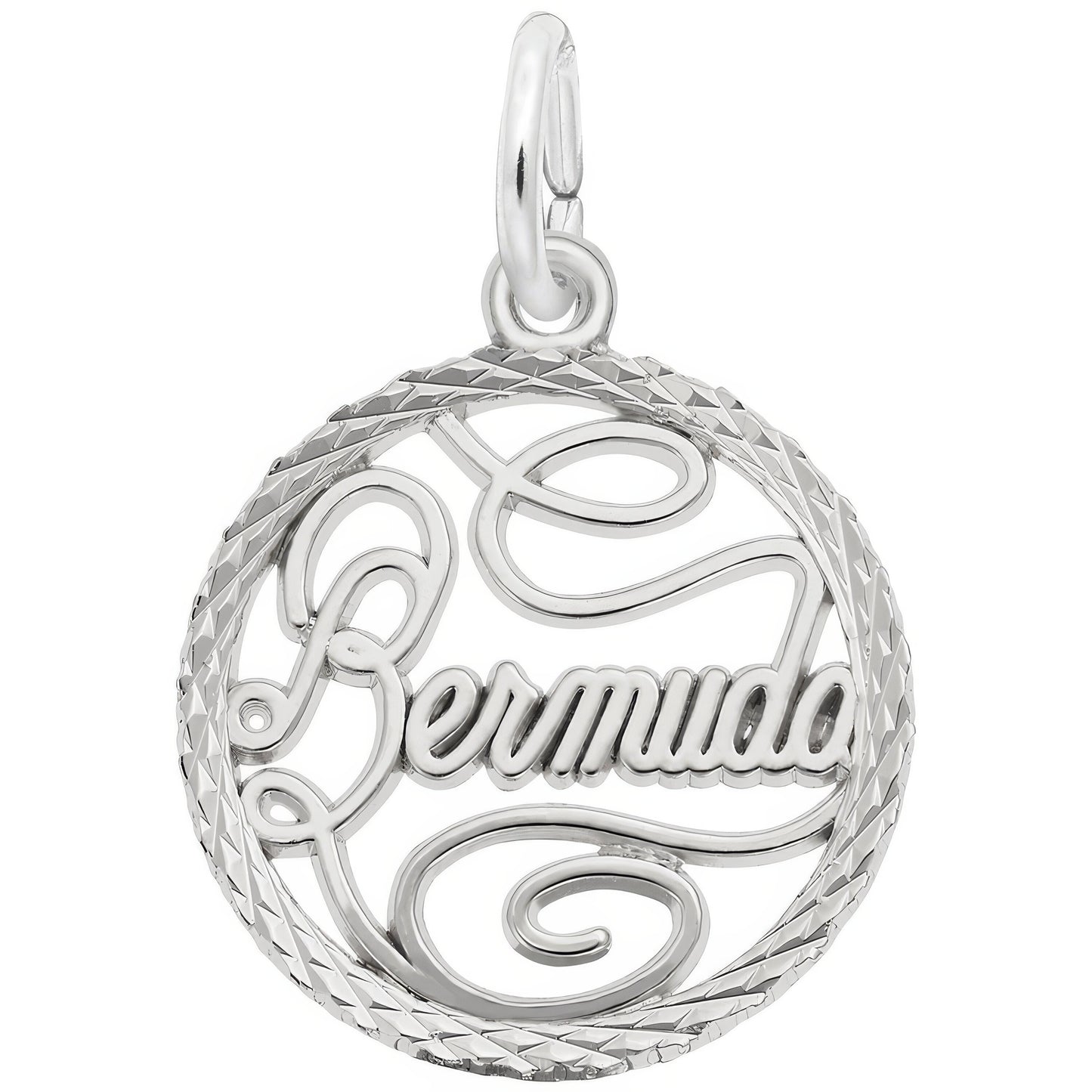 Bermuda Faceted Charm - Metal - Sterling Silver