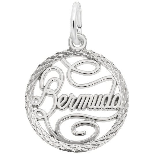 Bermuda Faceted Charm - Metal - Sterling Silver