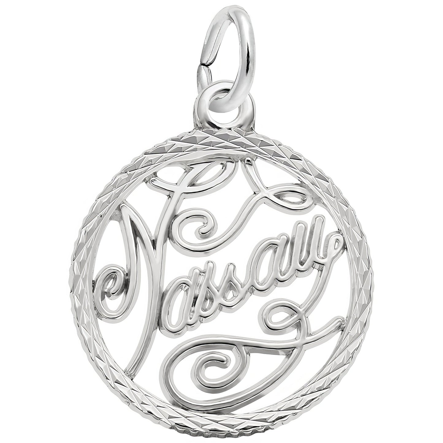 Nassau Faceted Charm - Metal - Sterling Silver