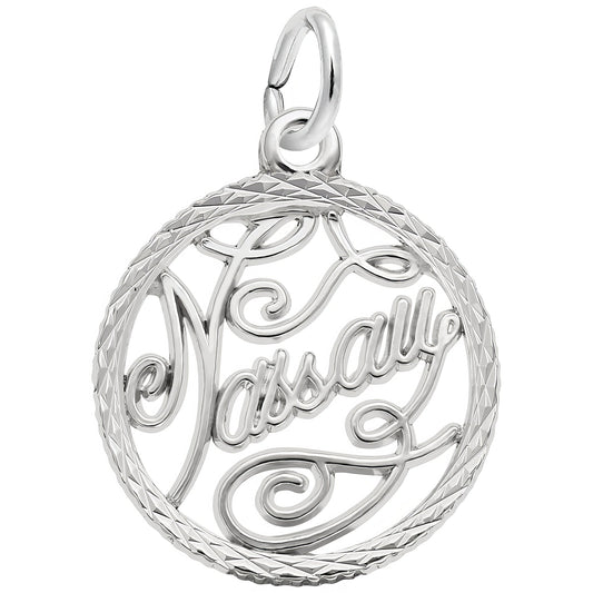 Nassau Faceted Charm - Metal - Sterling Silver