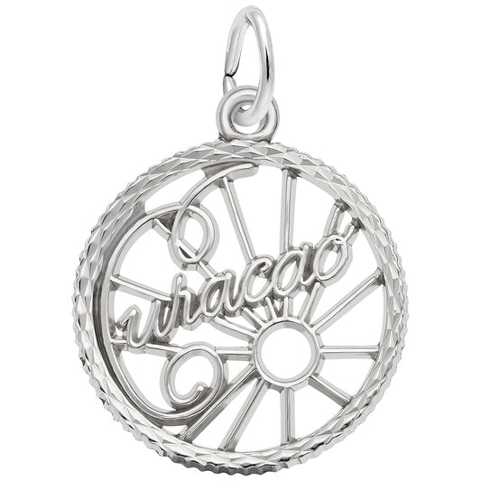 Curacao Script Open Charm - Metal - Sterling Silver