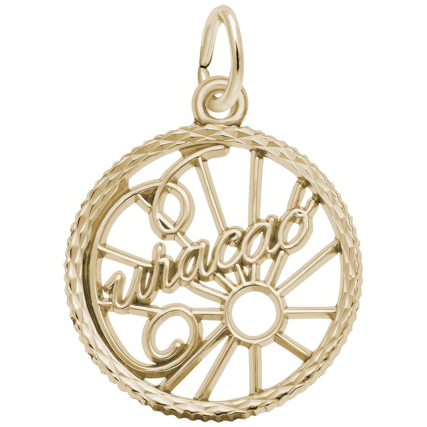 Curacao Script Open Charm - Metal - Sterling Silver