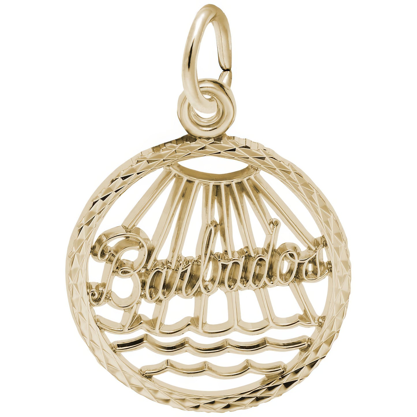 Barbados Faceted Charm - Metal - Sterling Silver