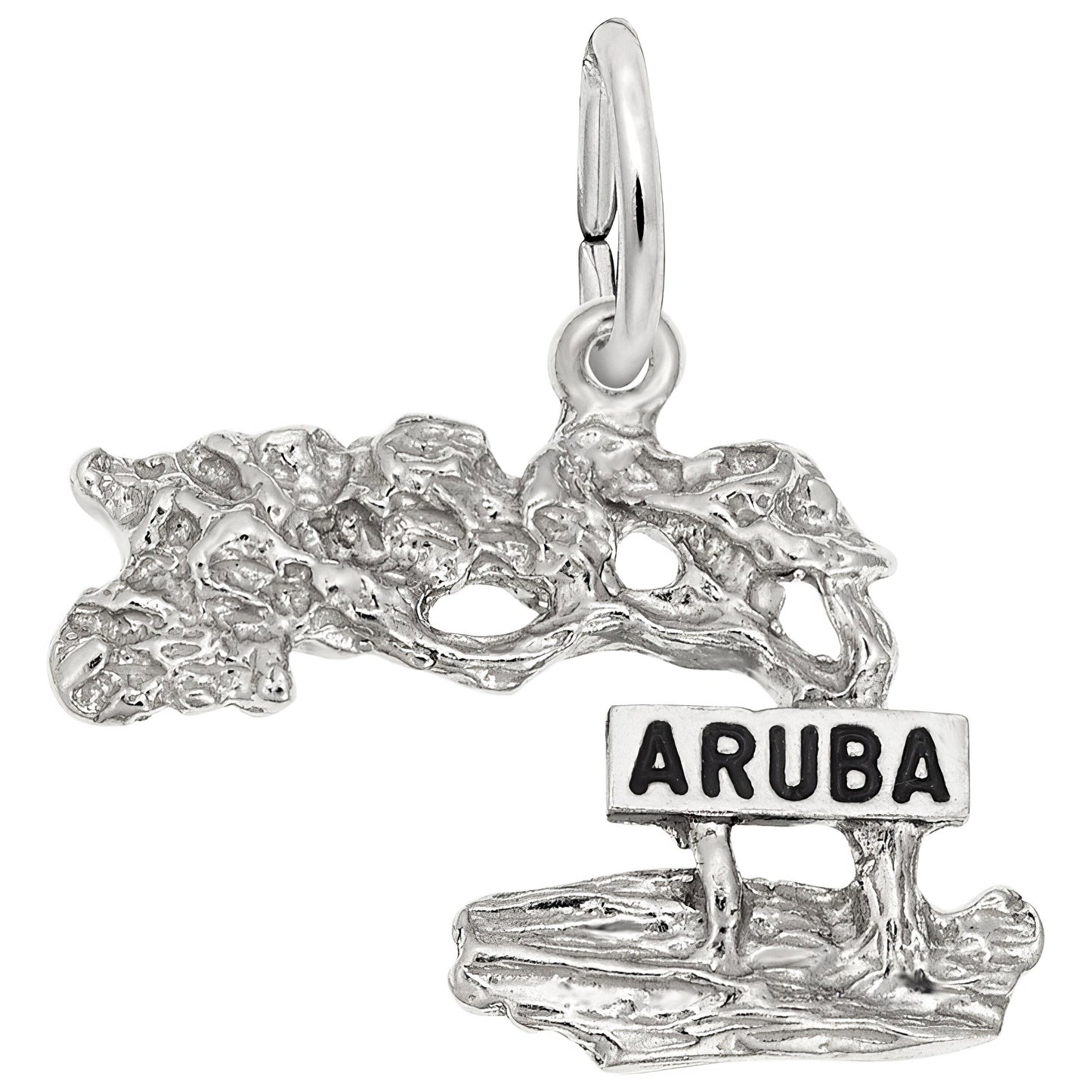 Aruba Cypress Tree Charm - Metal - Sterling Silver