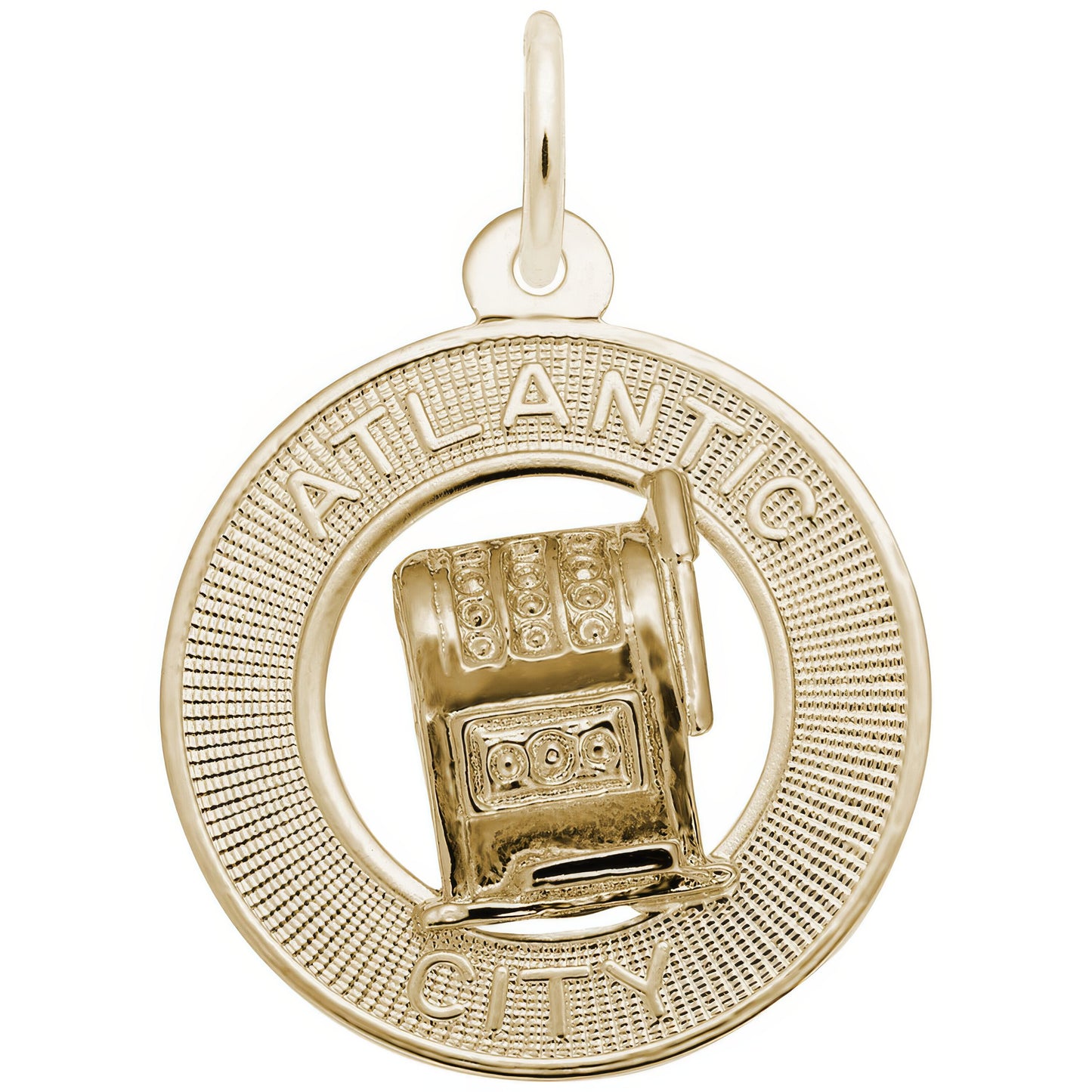 Atlantic City Slot Machine Charm - Metal - Sterling Silver