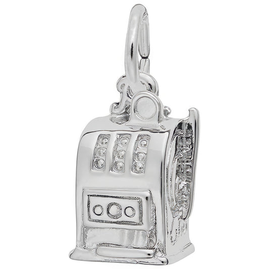 Atlantic City Slot Machine Ring Charm - Metal - Sterling Silver