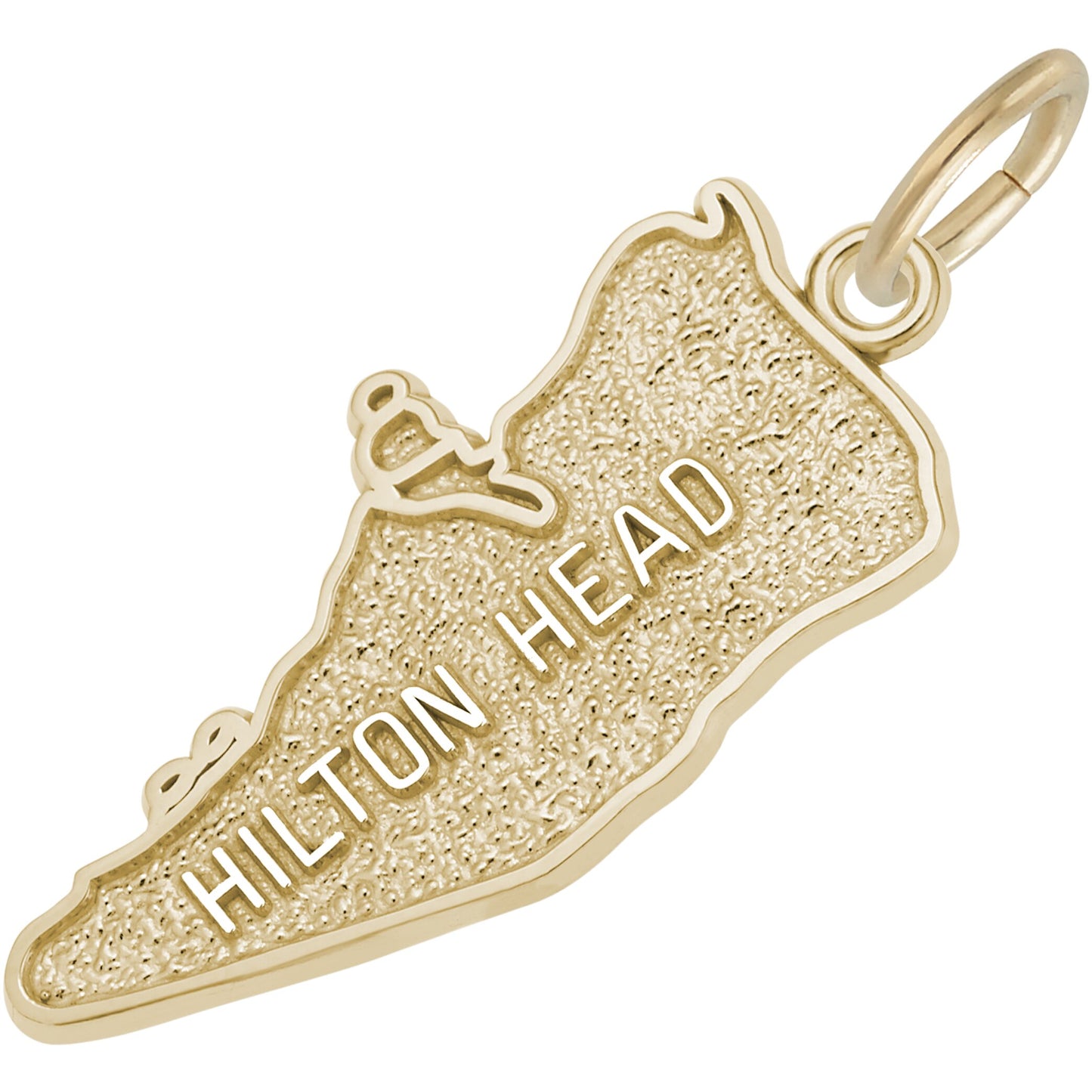 Hilton Head Map Charm - Metal - Sterling Silver