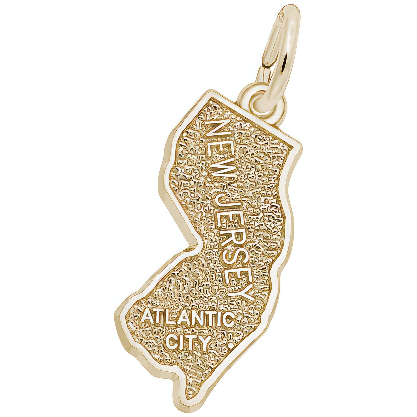 Atlantic City New Jersey Map Charm - Metal - Sterling Silver