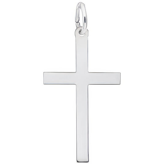 Sterling Silver Large Plain Cross Charm