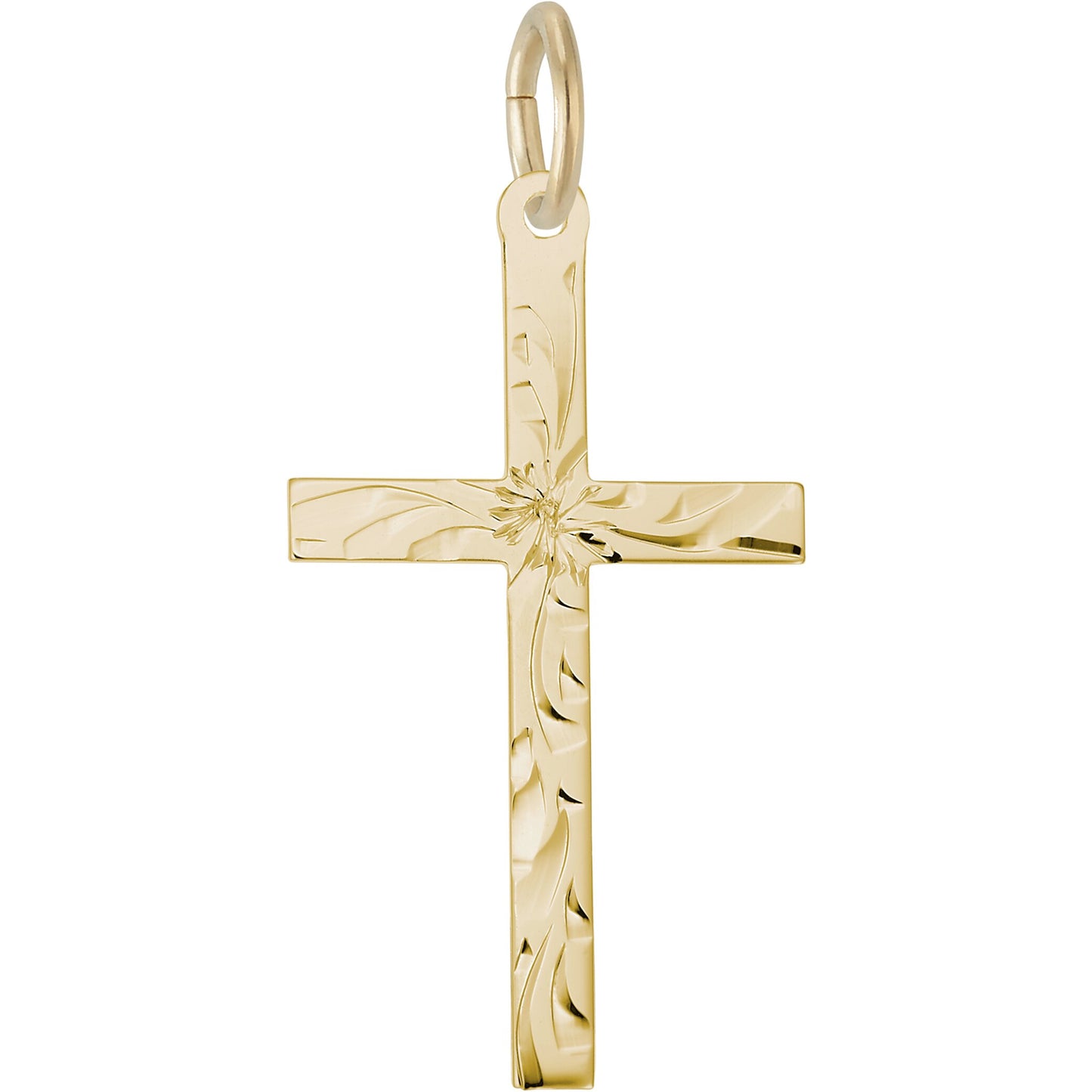Large Flared Cross Charm - Metal - Sterling Silver