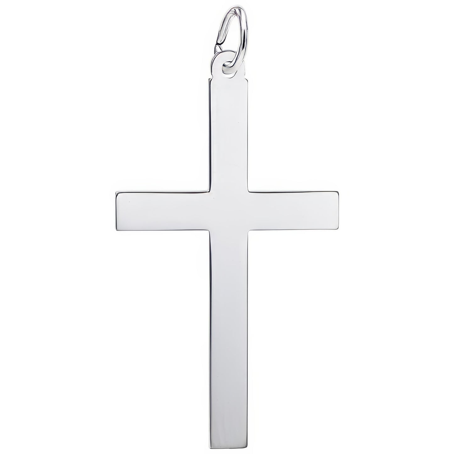 Extra Large Plain Cross Charm - Metal - Sterling Silver