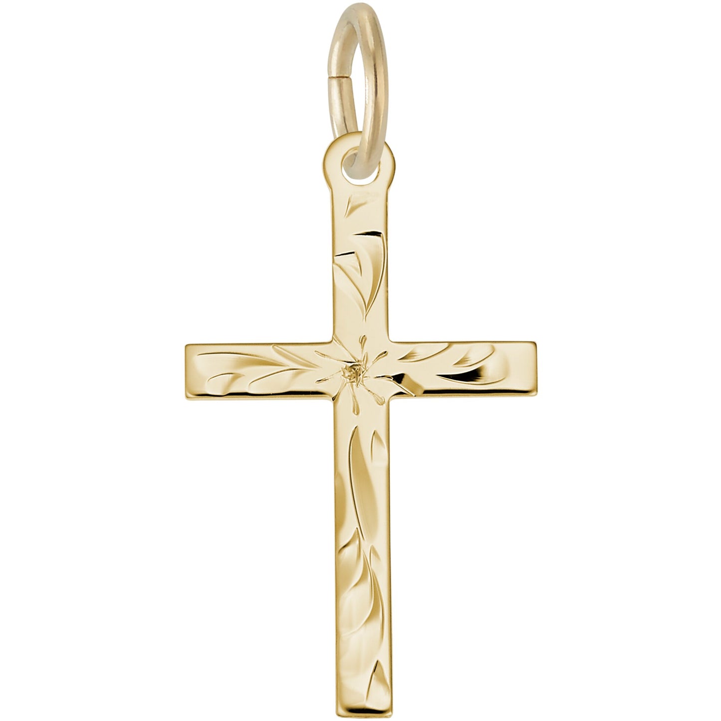 Medium Flared Cross Charm - Metal - Sterling Silver