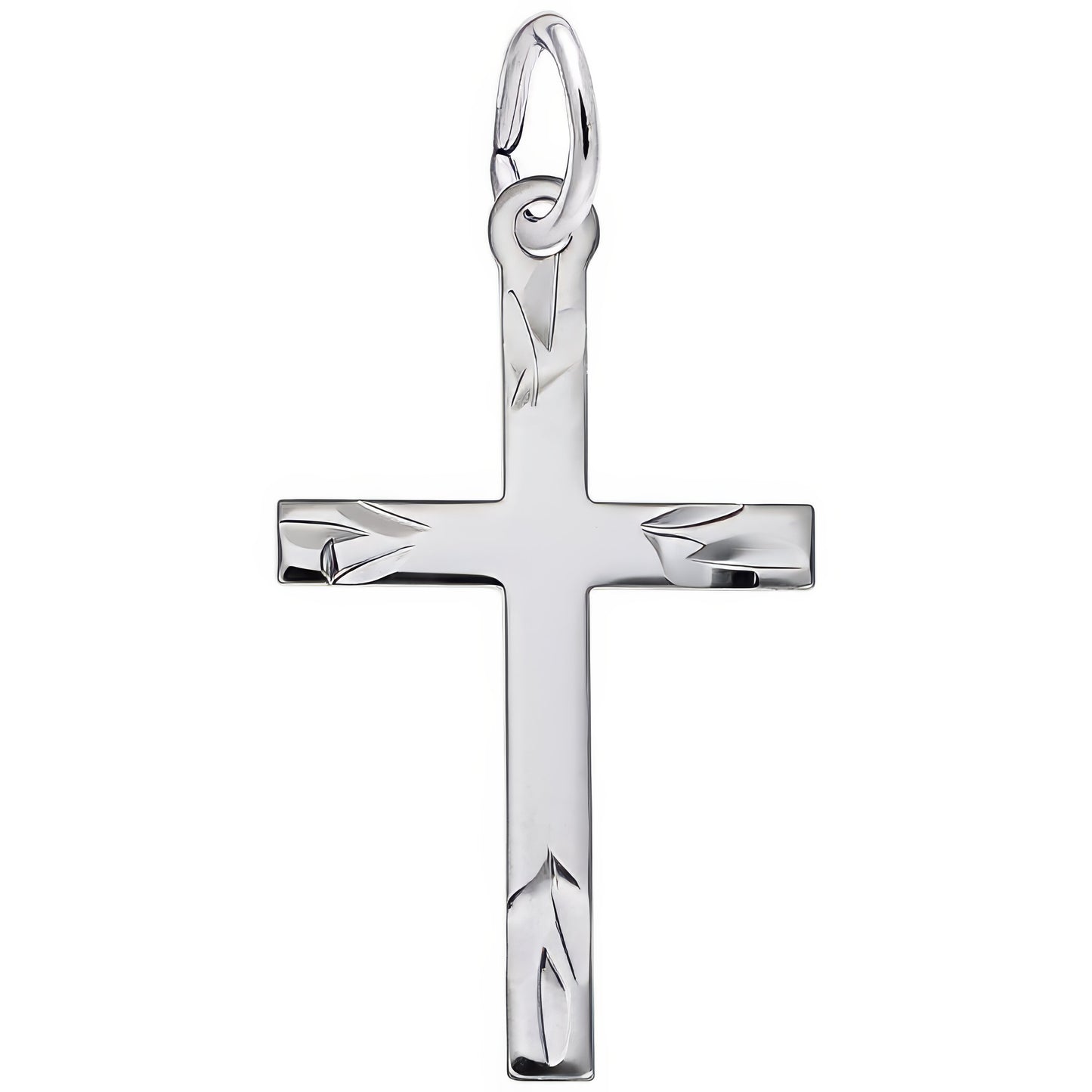 Medium Flared Ends Cross Charm - Metal - Sterling Silver