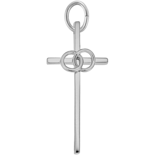 Wedding Cross Charm - Metal - Sterling Silver