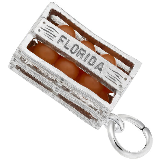 Sterling Silver Florida Oranges Charm - 8mm x 15mm