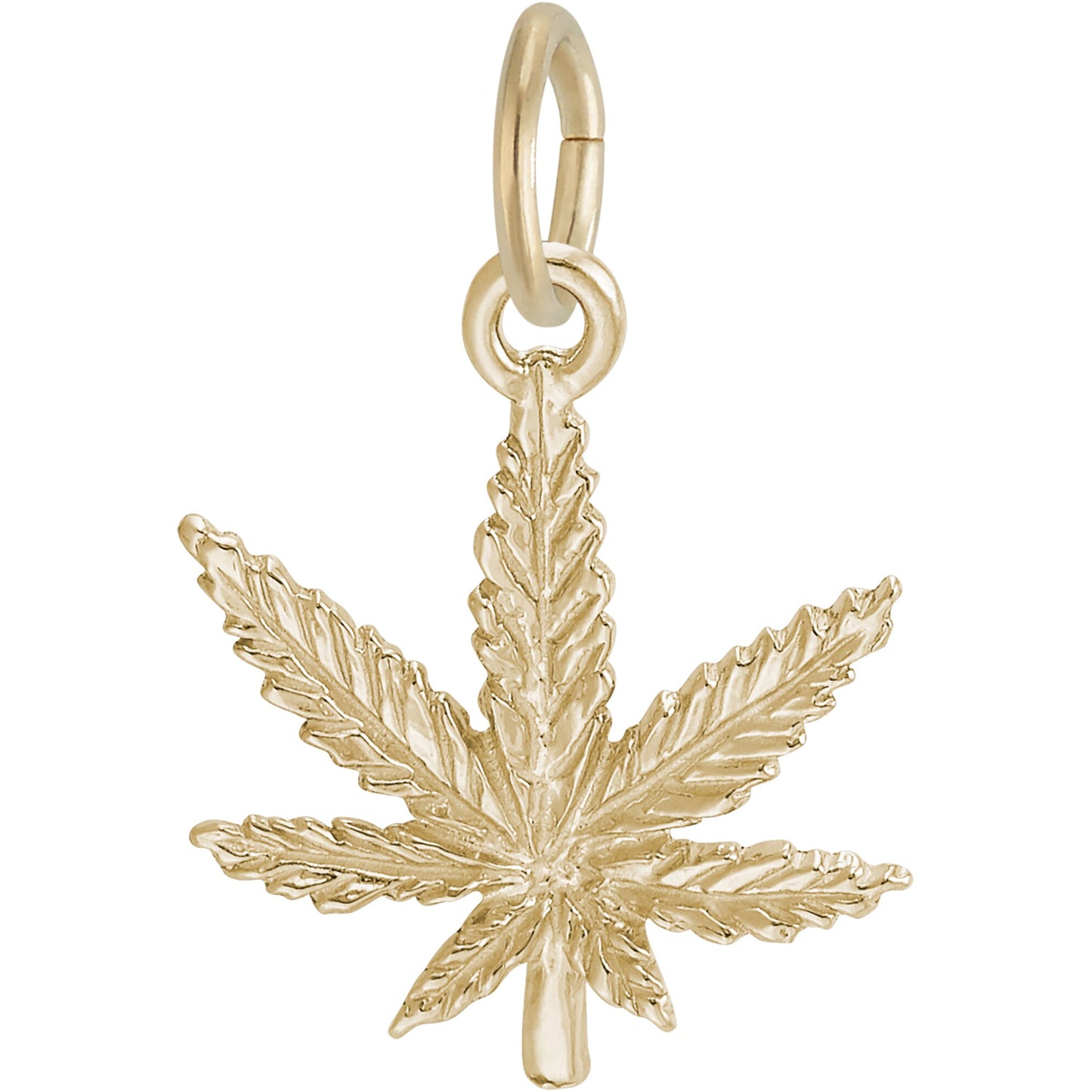 Sterling Silver Marijuana Leaf Charm - 15mm x 15mm