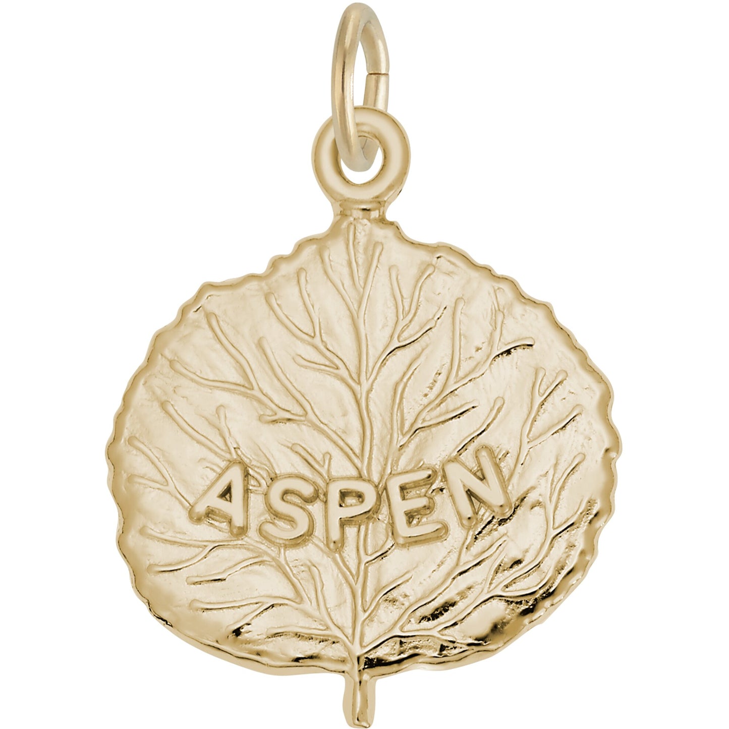 Aspen Leaf Charm - Metal - Sterling Silver