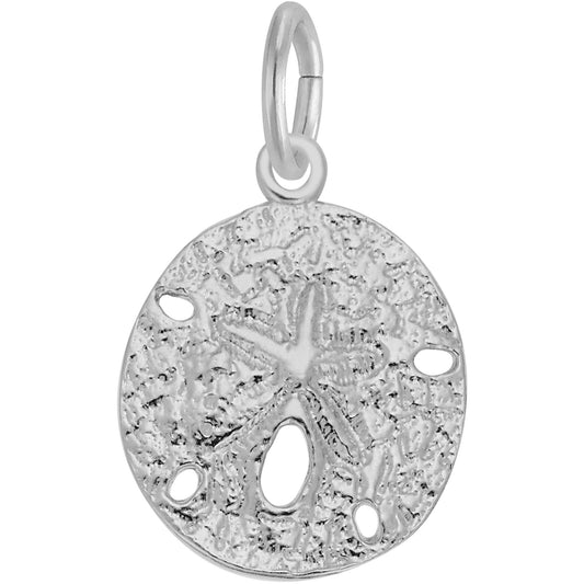 Small Sand Dollar Charm - Metal - Sterling Silver