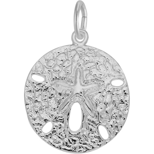 Medium Sand Dollar Charm - Metal - Sterling Silver