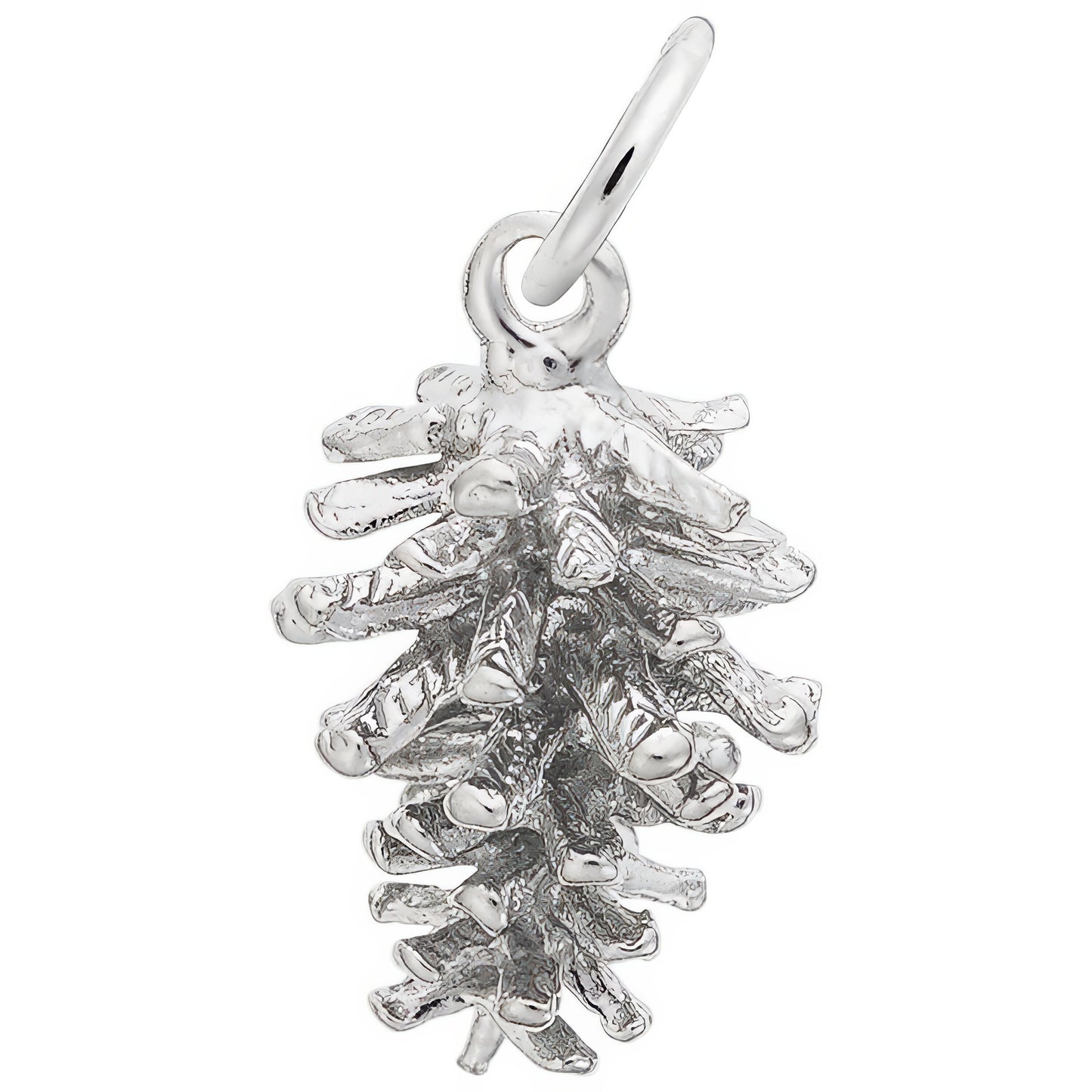 Pine Cone Charm - Metal - Sterling Silver