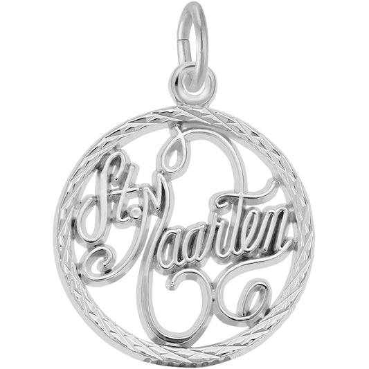 St. Maarten Faceted Charm - Metal - Sterling Silver