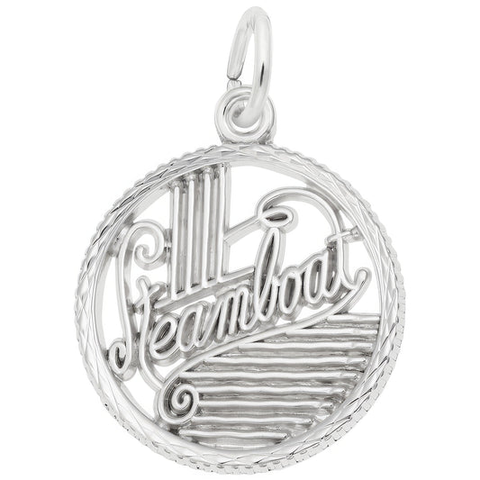 Steamboat Faceted Charm - Metal - Sterling Silver