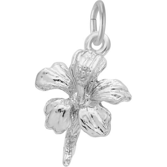 Hibiscus Charm - Metal - Sterling Silver
