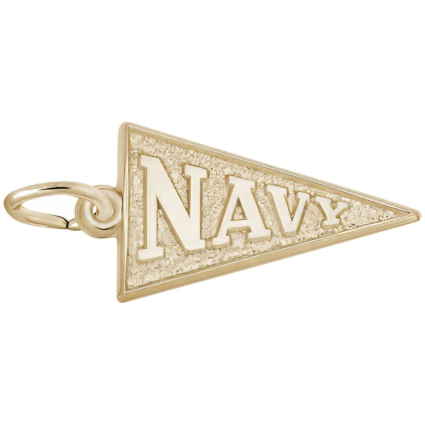 Navy Pennant Flag Charm - Metal - Sterling Silver