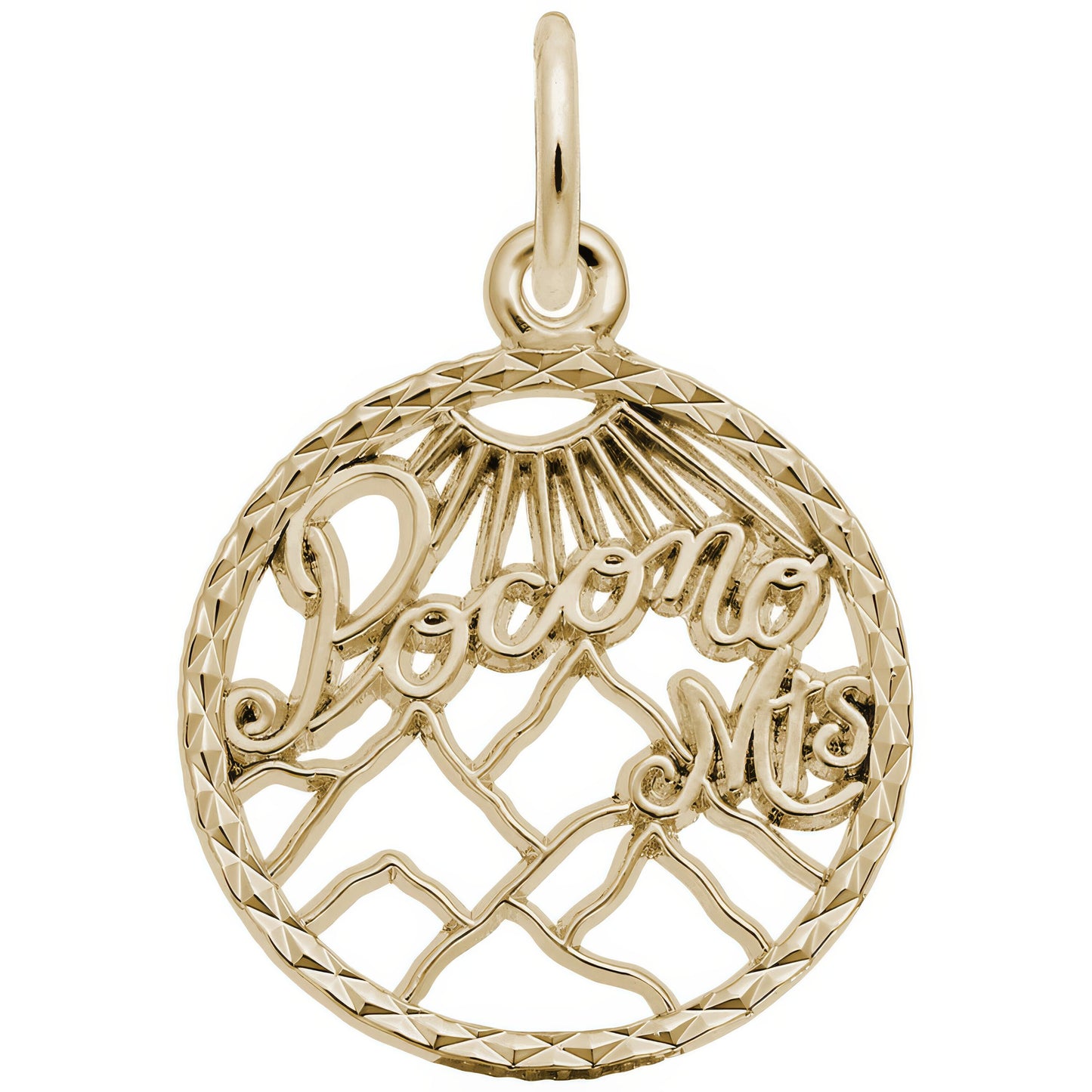 Pocono Mountains Faceted Charm - Metal - Sterling Silver