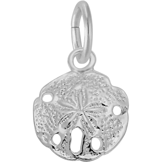 Detailed Sand Dollar Charm - Metal - Sterling Silver