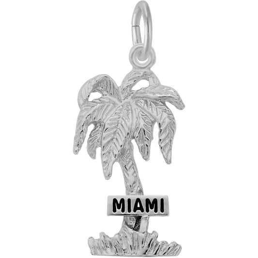Miami Palm Tree Charm - Metal - Sterling Silver