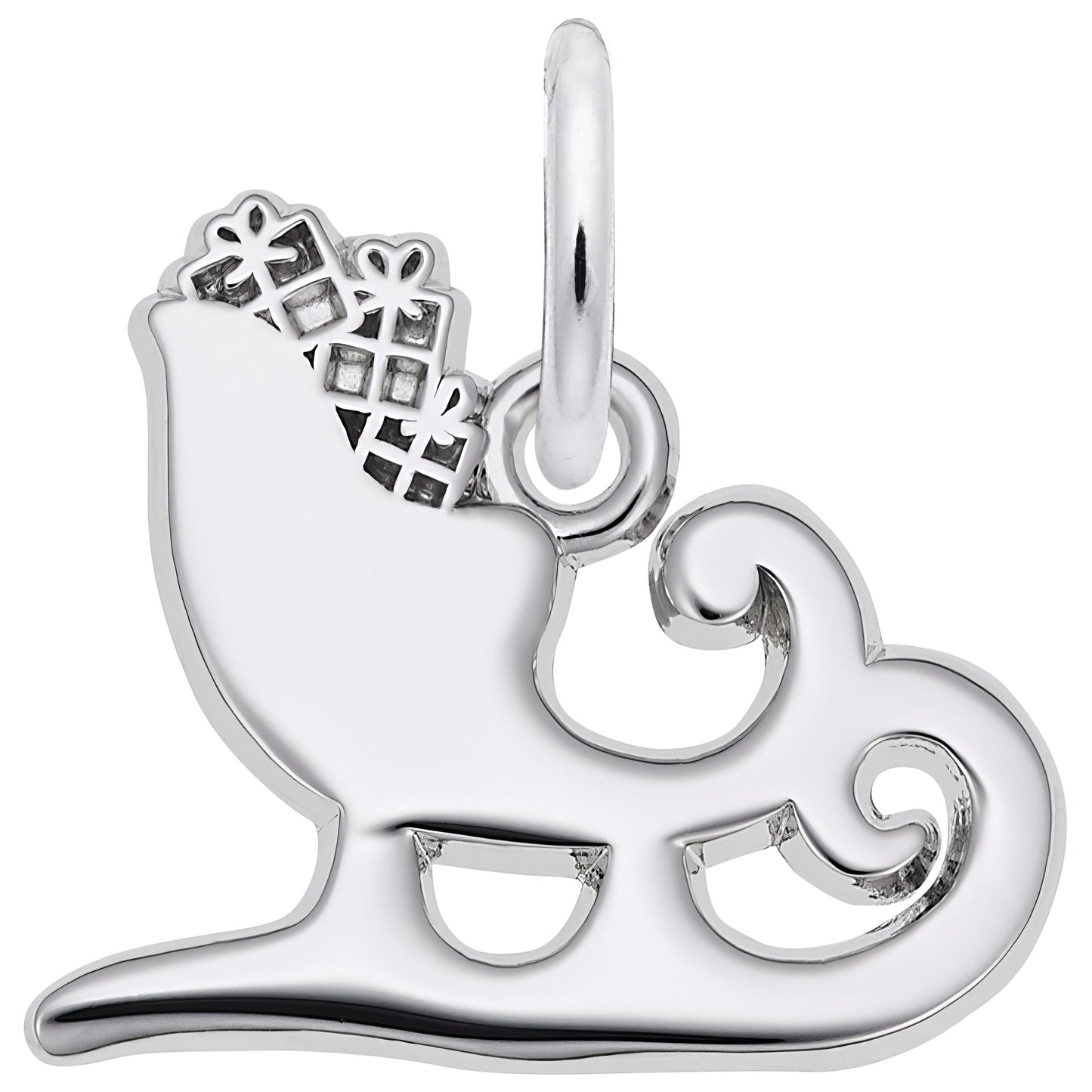 Sterling Silver Sleigh Charm - 13mm x 15mm