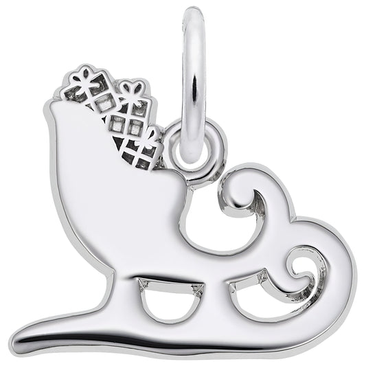 Sterling Silver Sleigh Charm - 13mm x 15mm