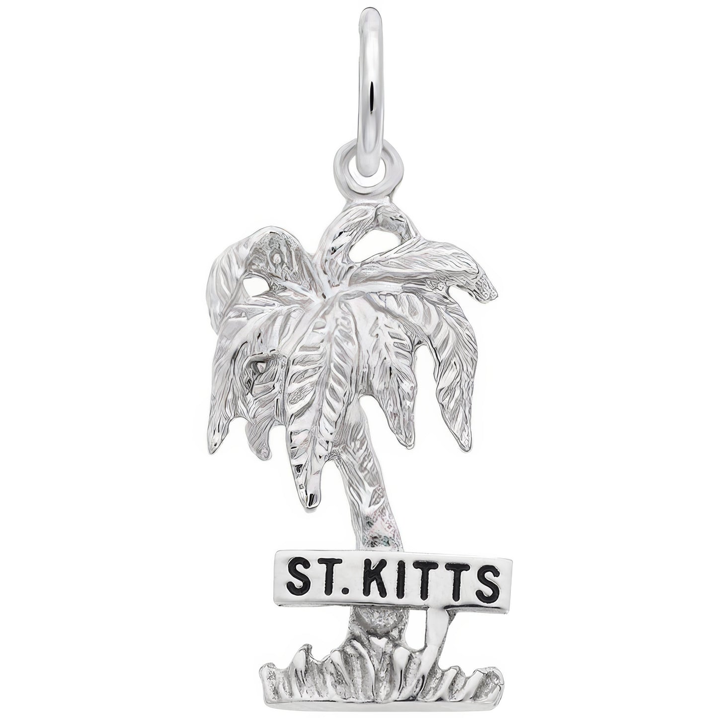 St. Kitts Palm Tree Charm - Metal - Sterling Silver