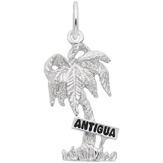 Antigua Palm Tree Charm - Metal - Sterling Silver
