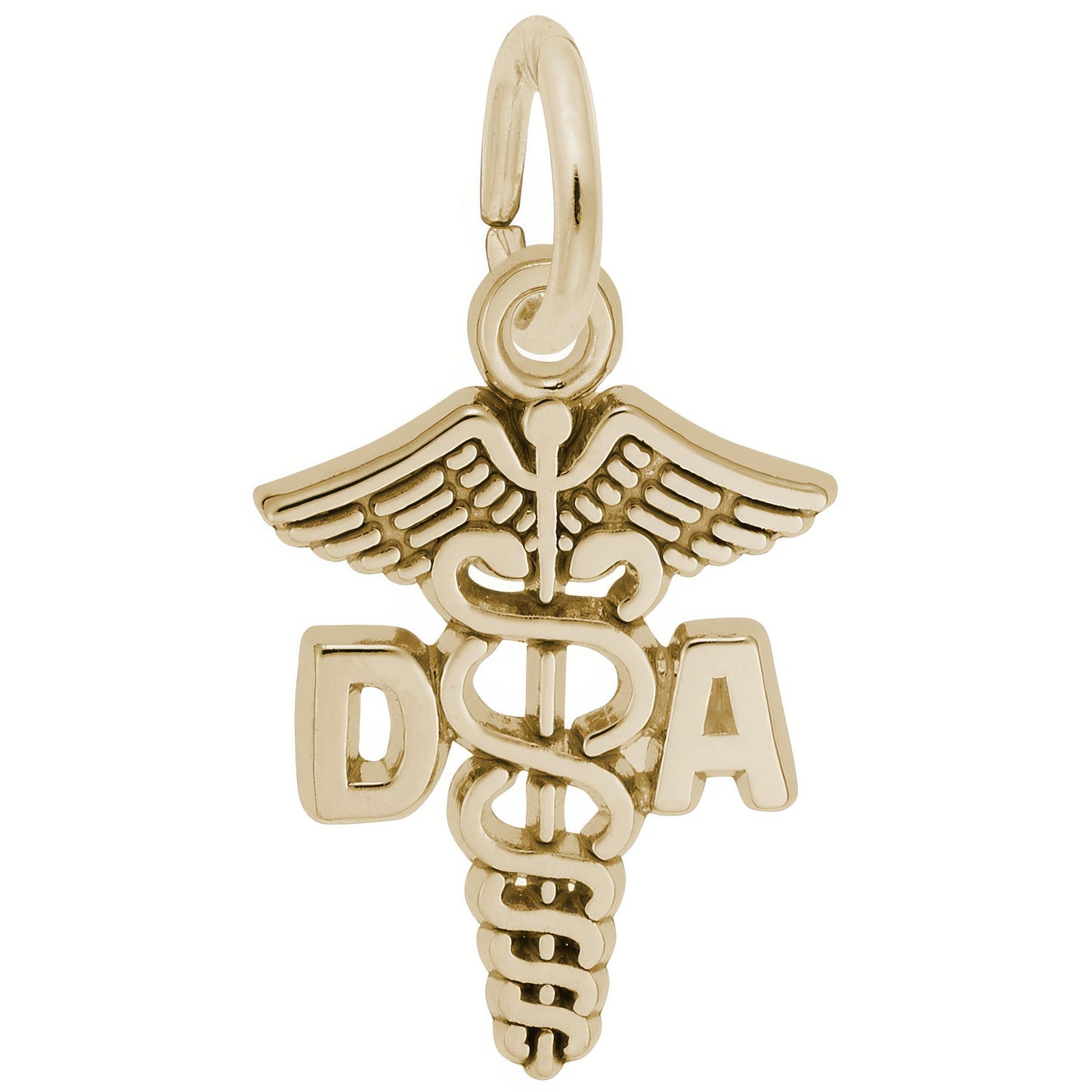 Dental Assistant Caduceus Charm - Metal - Sterling Silver