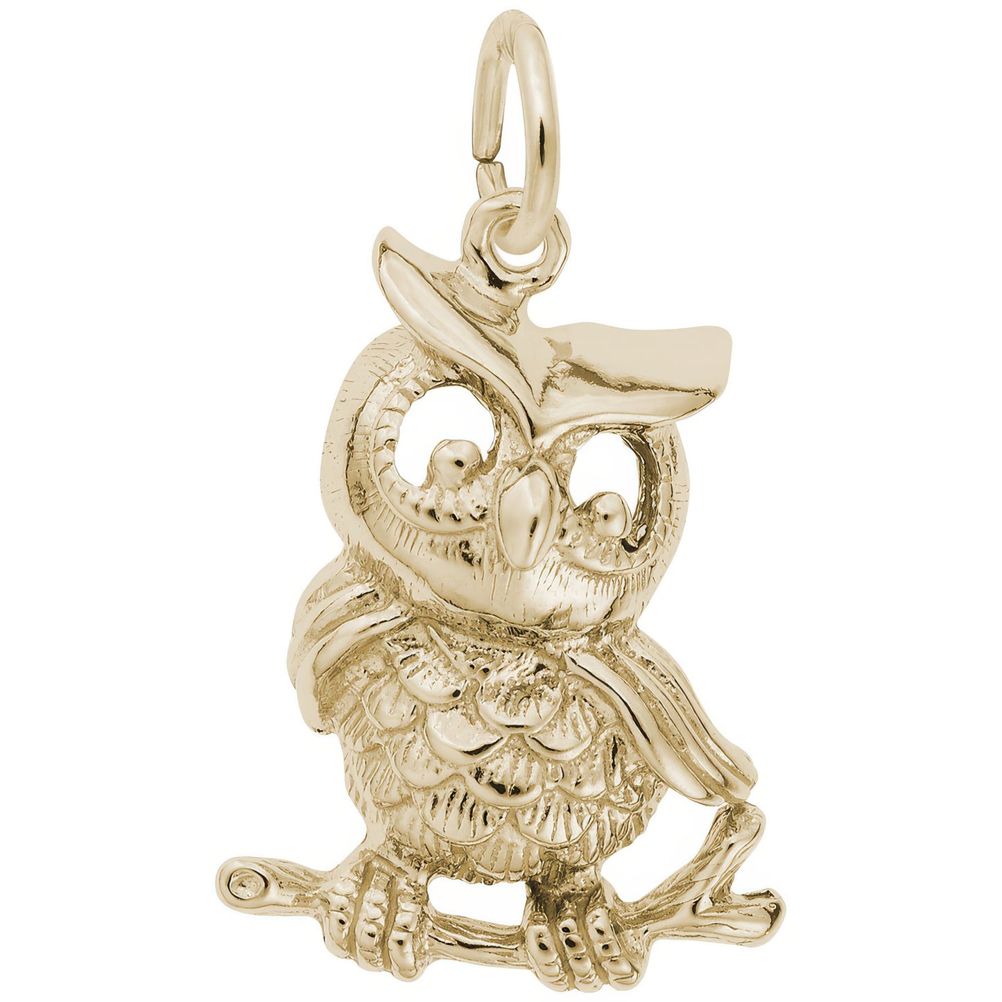Sterling Silver Owl Charm - 20mm x 16mm