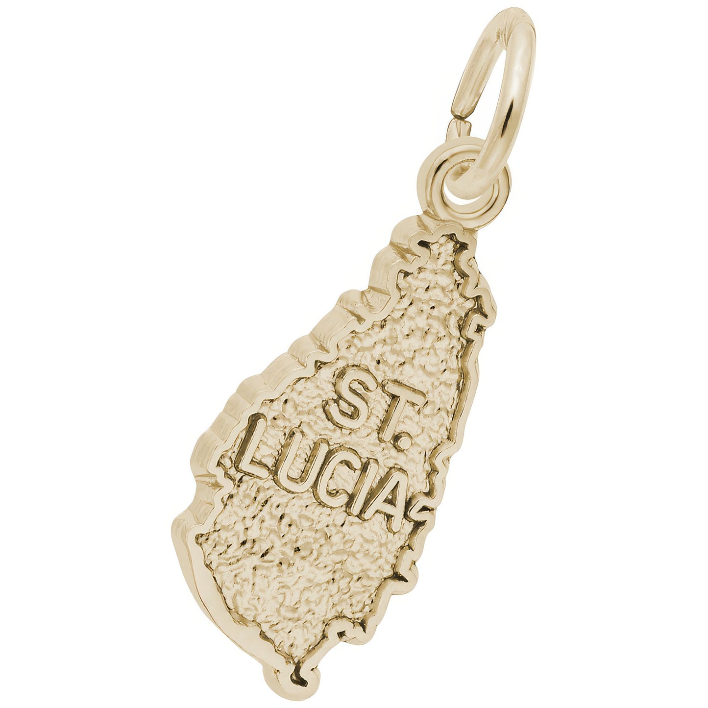 St. Lucia Map Charm - Metal - Sterling Silver