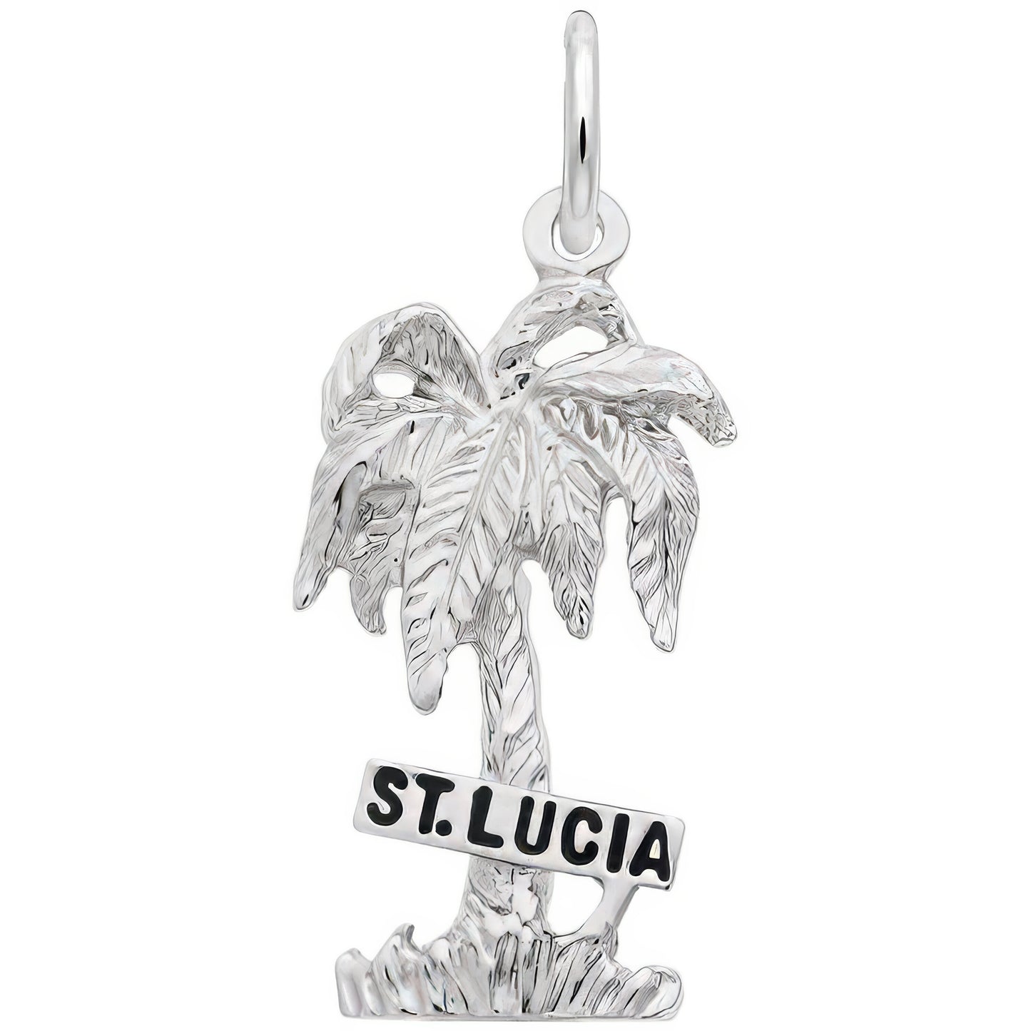 St. Lucia Palm Tree Charm - Metal - Sterling Silver