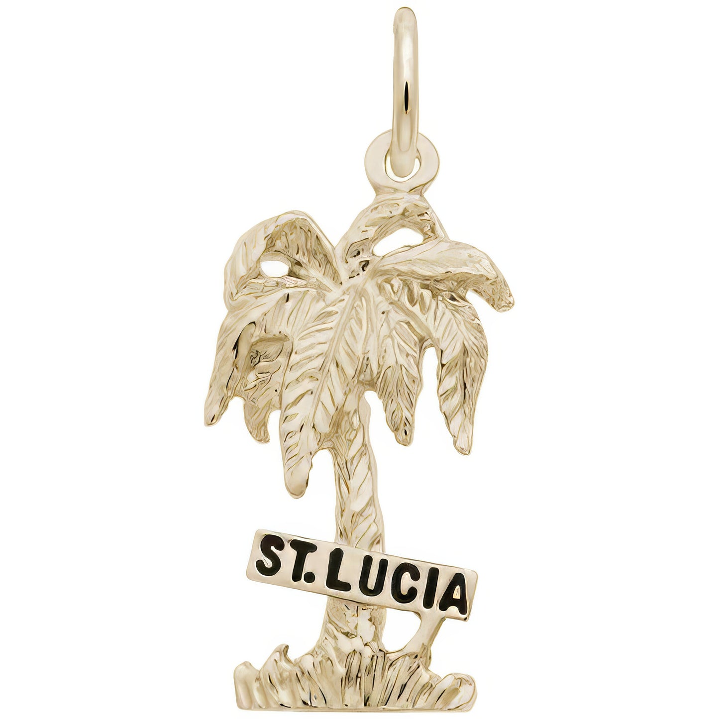 St. Lucia Palm Tree Charm - Metal - Sterling Silver