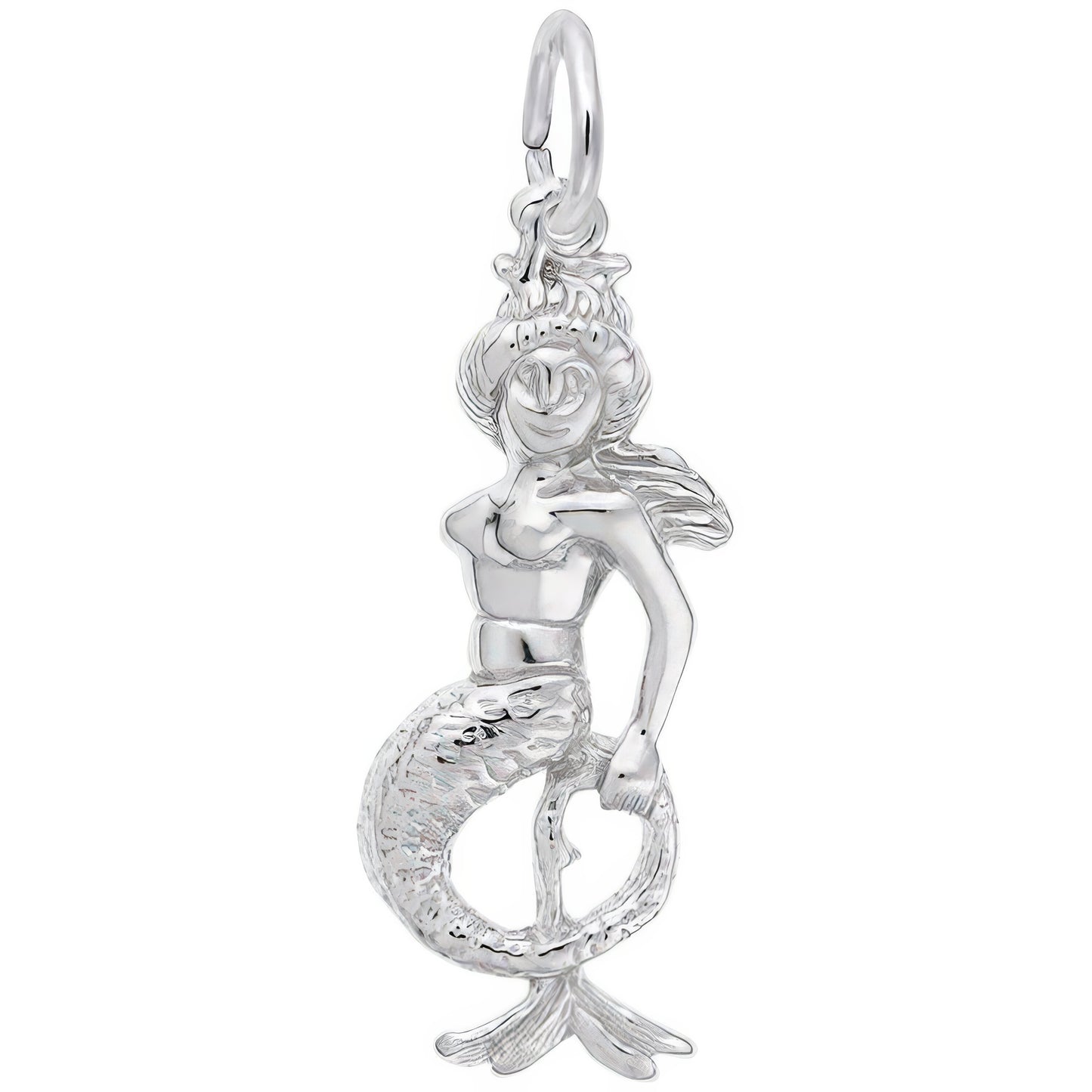 Sterling Silver Mermaid Charm - 25mm x 11mm