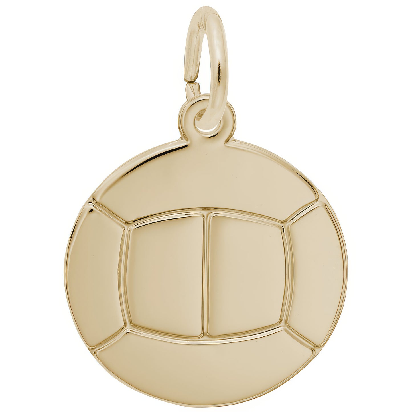 Flat Volleyball Charm - Metal - Sterling Silver