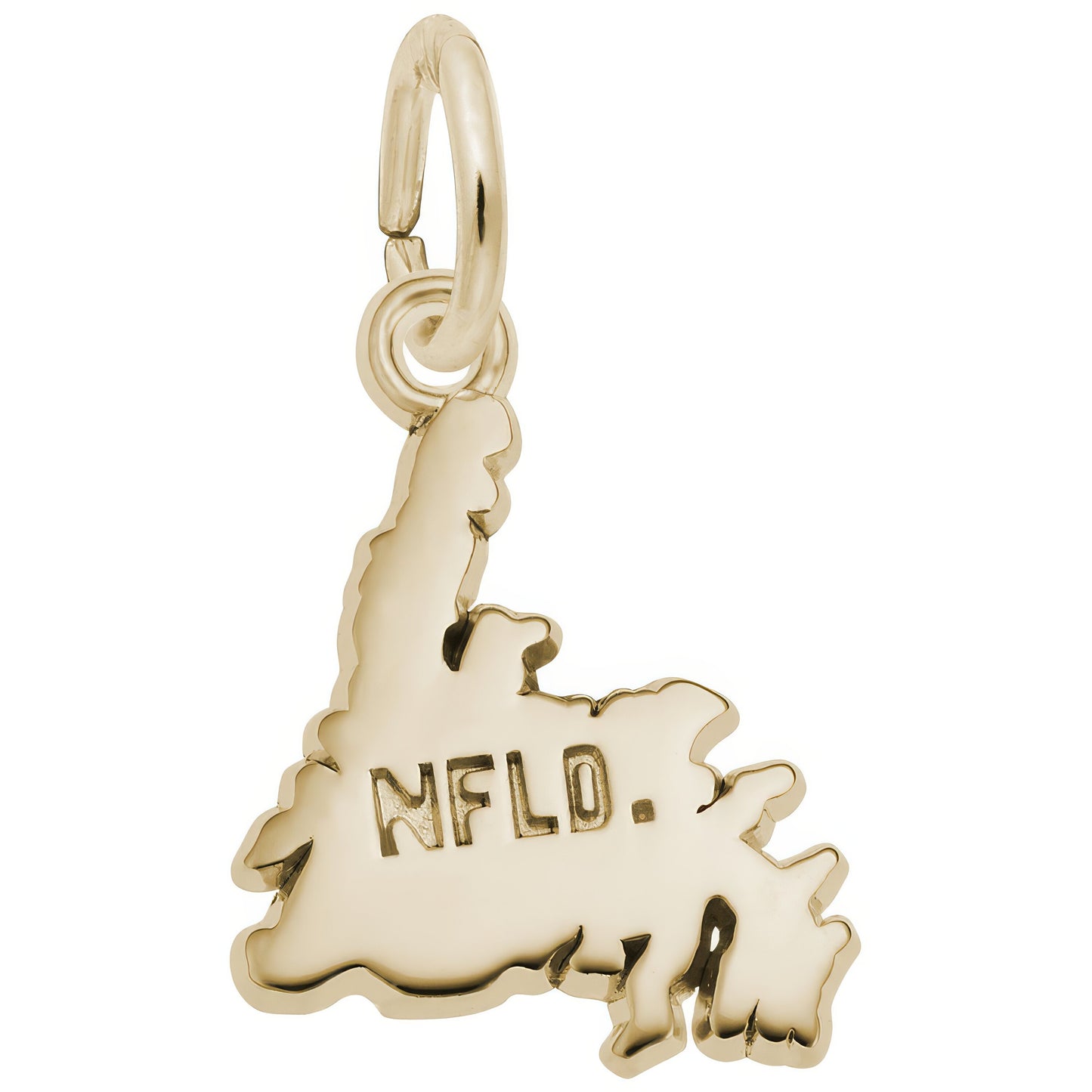 Newfoundland Map Charm - Metal - Sterling Silver