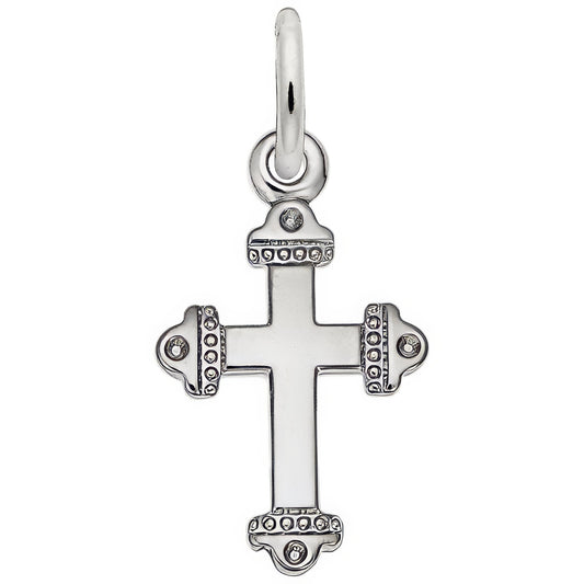 Cross Charm - Metal - Sterling Silver
