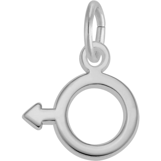 Male Symbol Charm - Metal - Sterling Silver