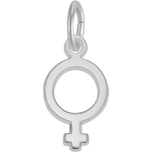 Female Symbol Charm - Metal - Sterling Silver