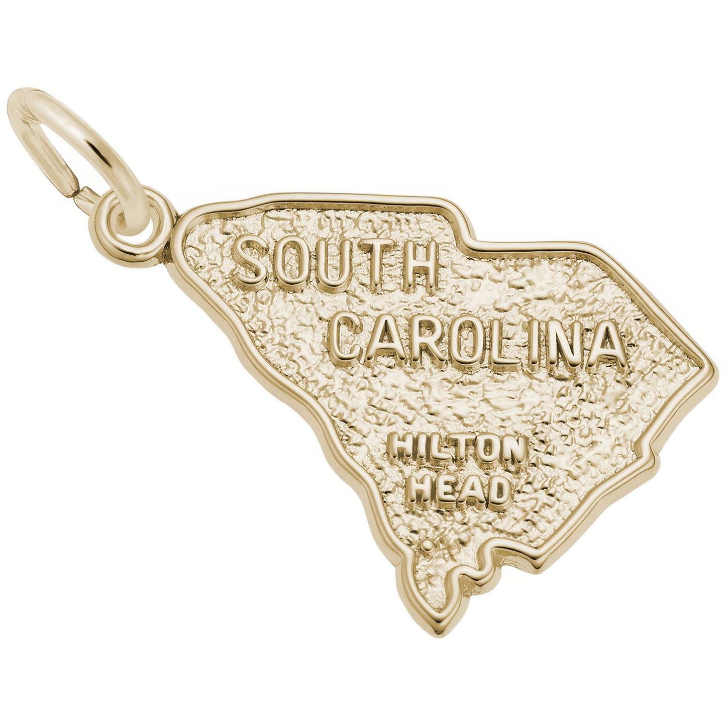 Hilton Head South Carolina Map Charm - Metal - Sterling Silver